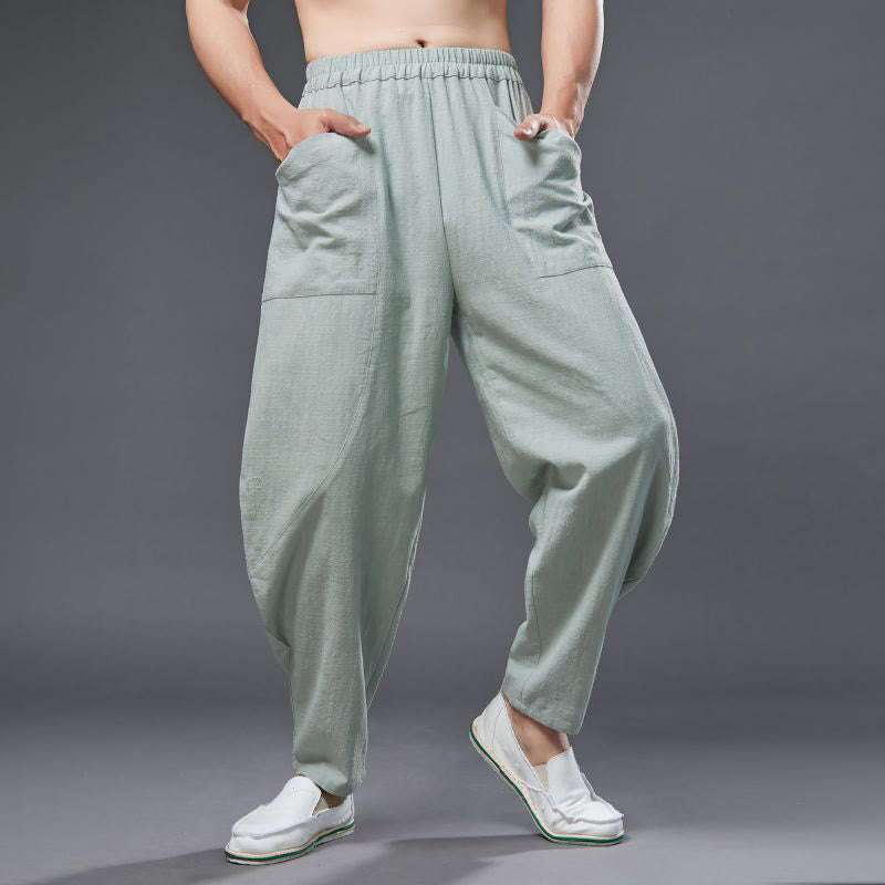 Cotton Ramie Linen Loose Meditation Harem Pants