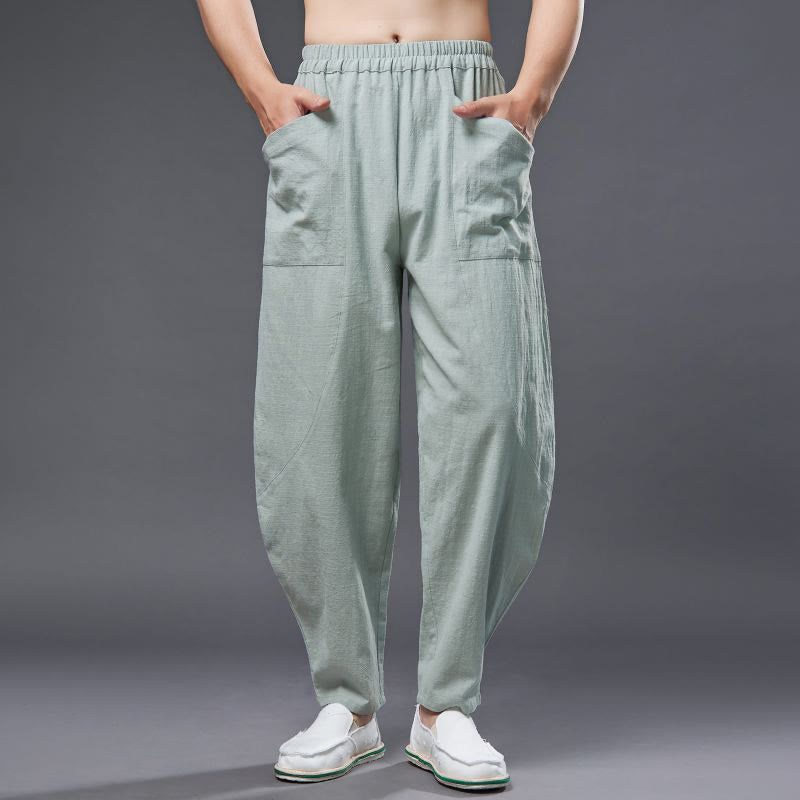 Cotton Ramie Linen Loose Meditation Harem Pants