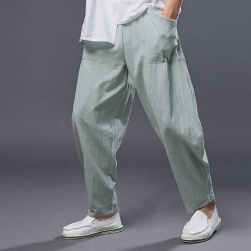 Cotton Ramie Linen Loose Meditation Harem Pants