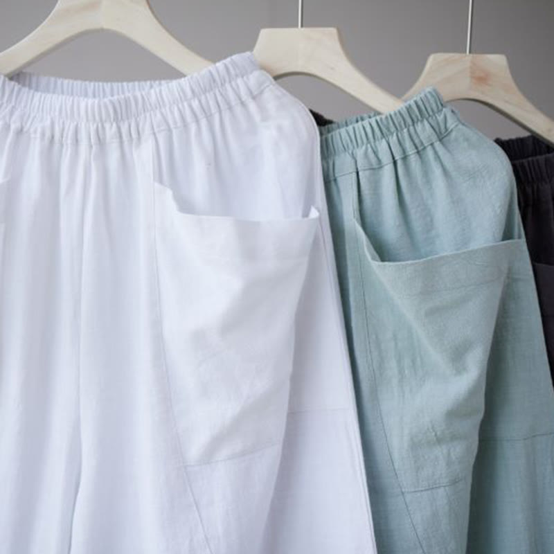 Cotton Ramie Linen Loose Meditation Harem Pants