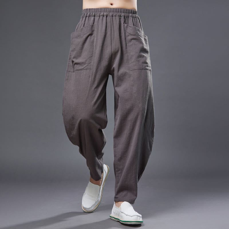 Cotton Ramie Linen Loose Meditation Harem Pants