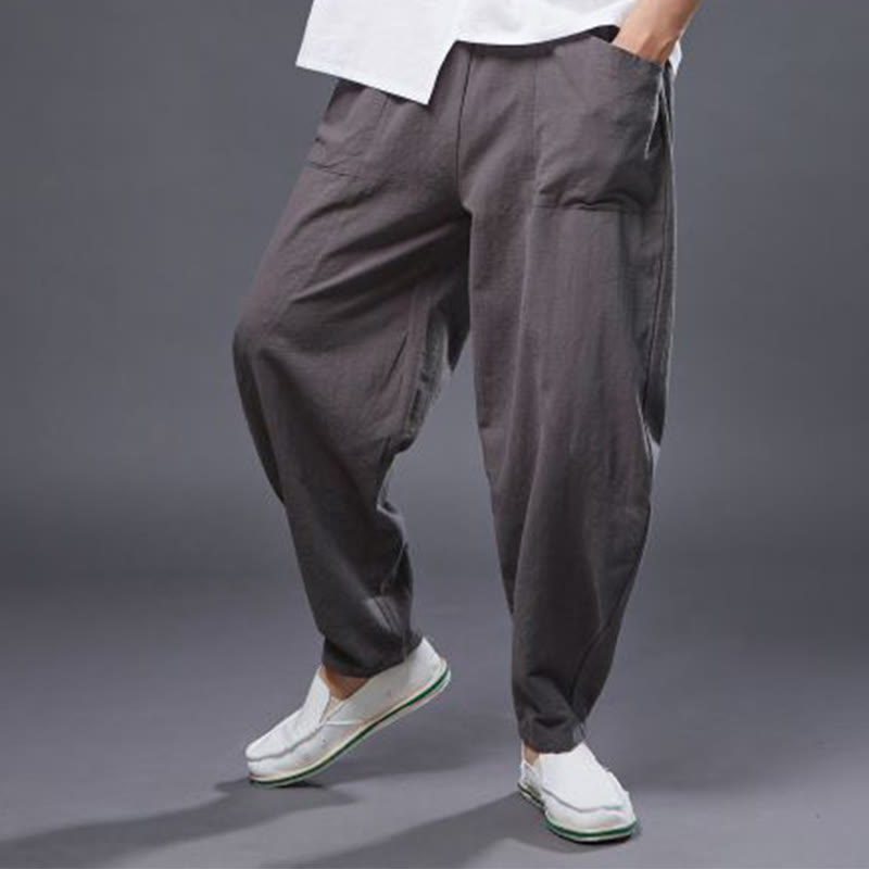 Cotton Ramie Linen Loose Meditation Harem Pants