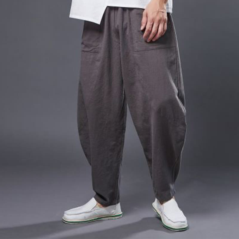 Cotton Ramie Linen Loose Meditation Harem Pants