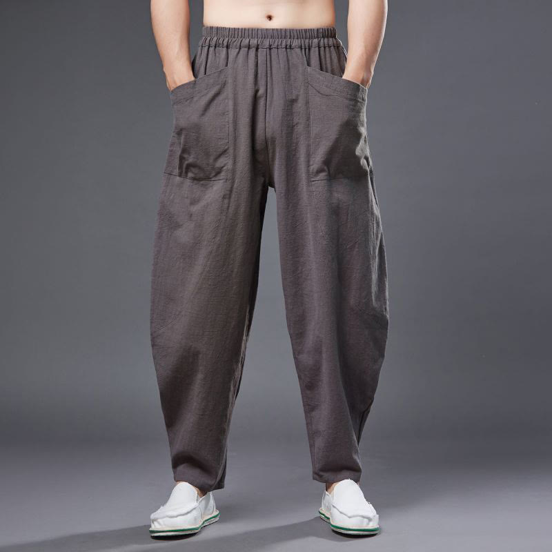 Cotton Ramie Linen Loose Meditation Harem Pants