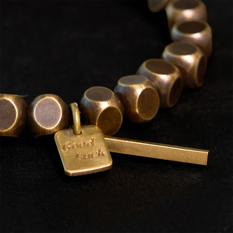 Minimalist Square Copper Bead Grounding Bracelet for Stability
