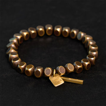 Minimalist Square Copper Bead Grounding Bracelet for Stability