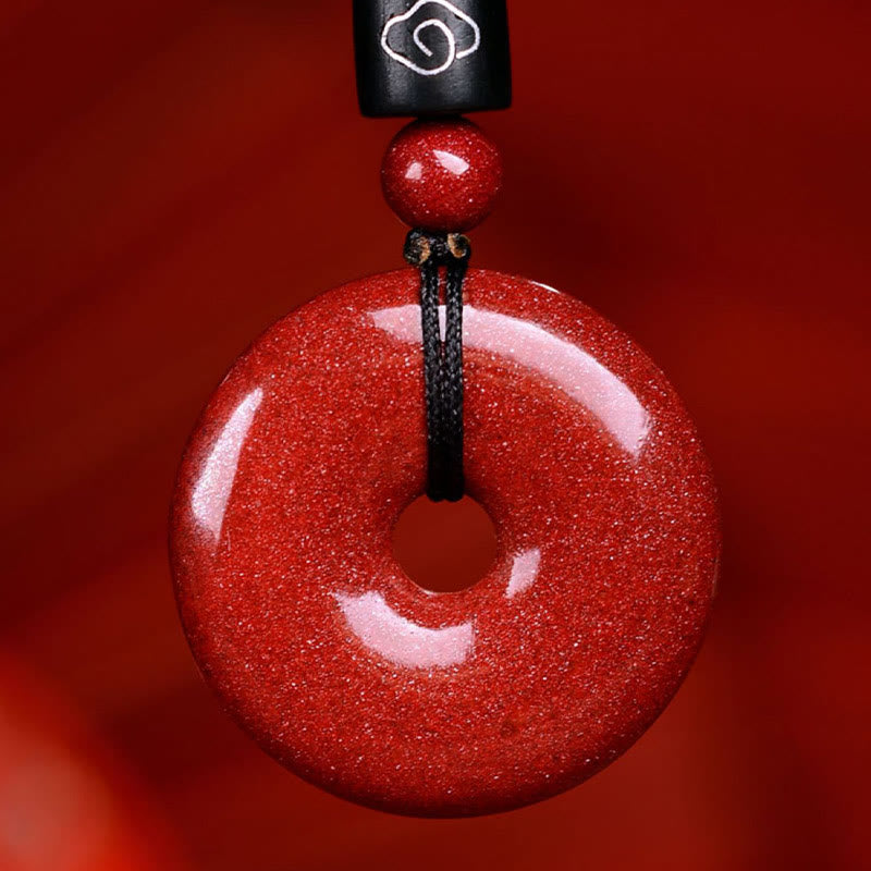 Chinese Zodiac Cinnabar Peace Buckle Calm Necklace Pendant