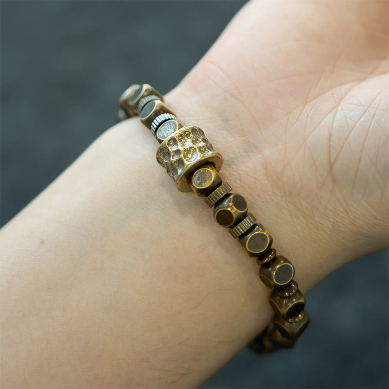 Copper Meteorite Pattern Balance Bracelet