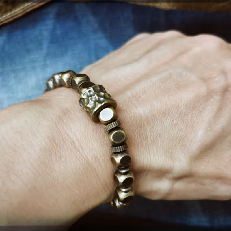 Copper Meteorite Pattern Balance Bracelet