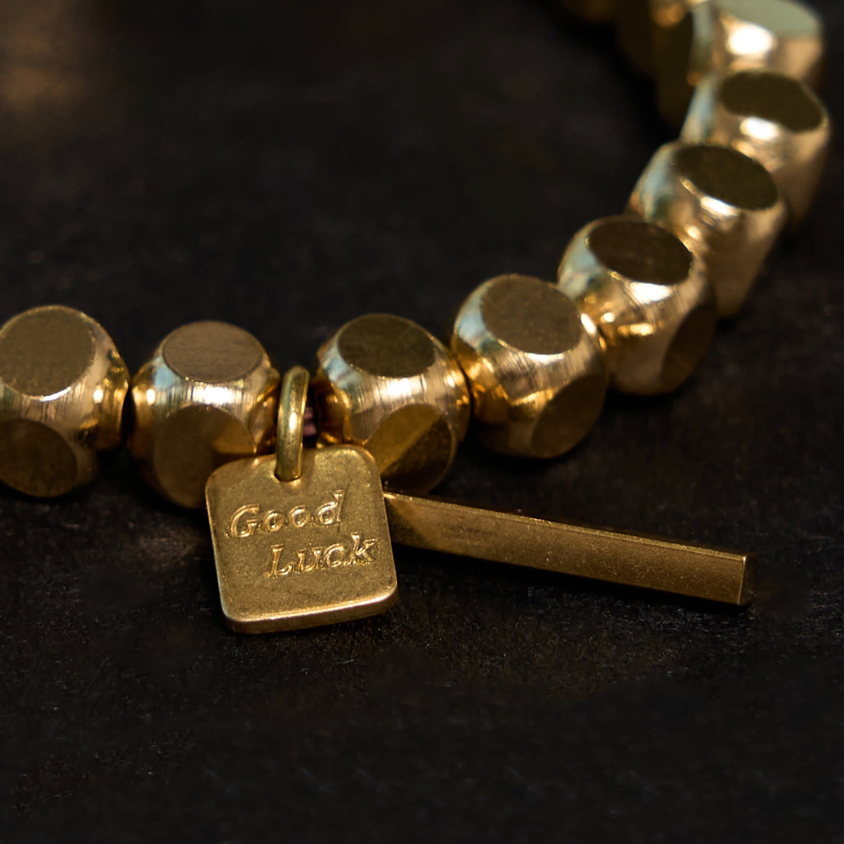 Minimalist Square Copper Bead Grounding Bracelet for Stability