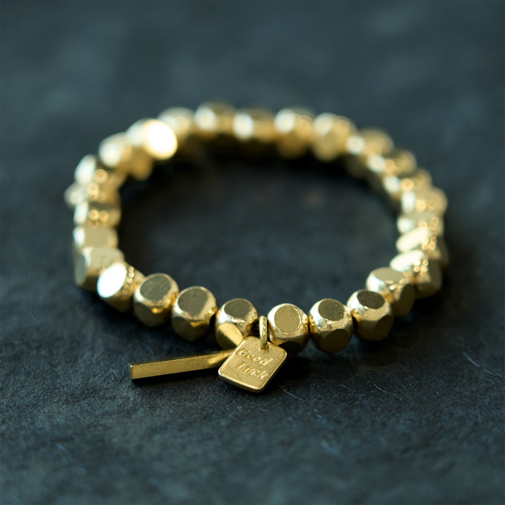 Minimalist Square Copper Bead Grounding Bracelet for Stability