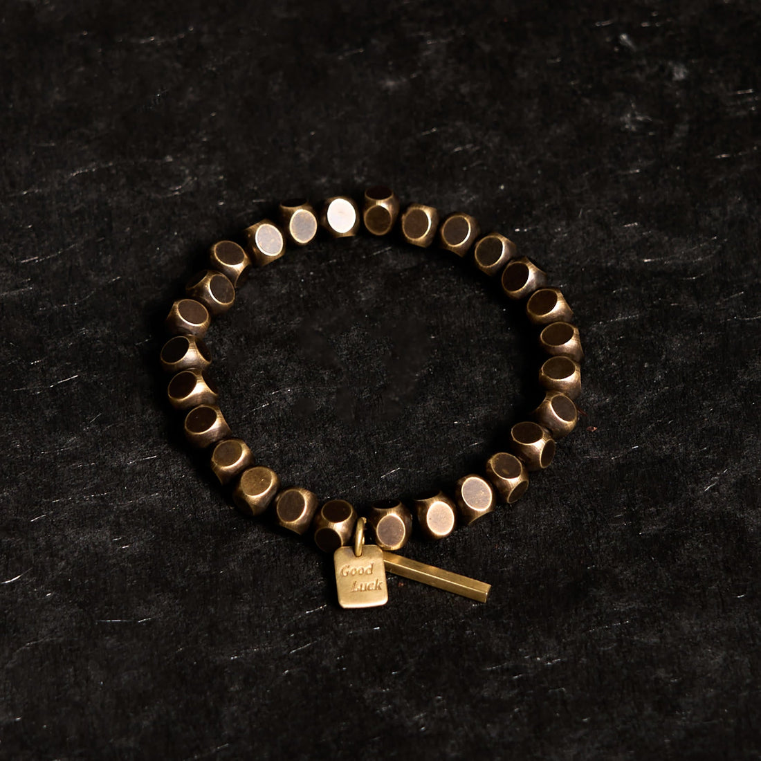 Minimalist Square Copper Bead Grounding Bracelet for Stability