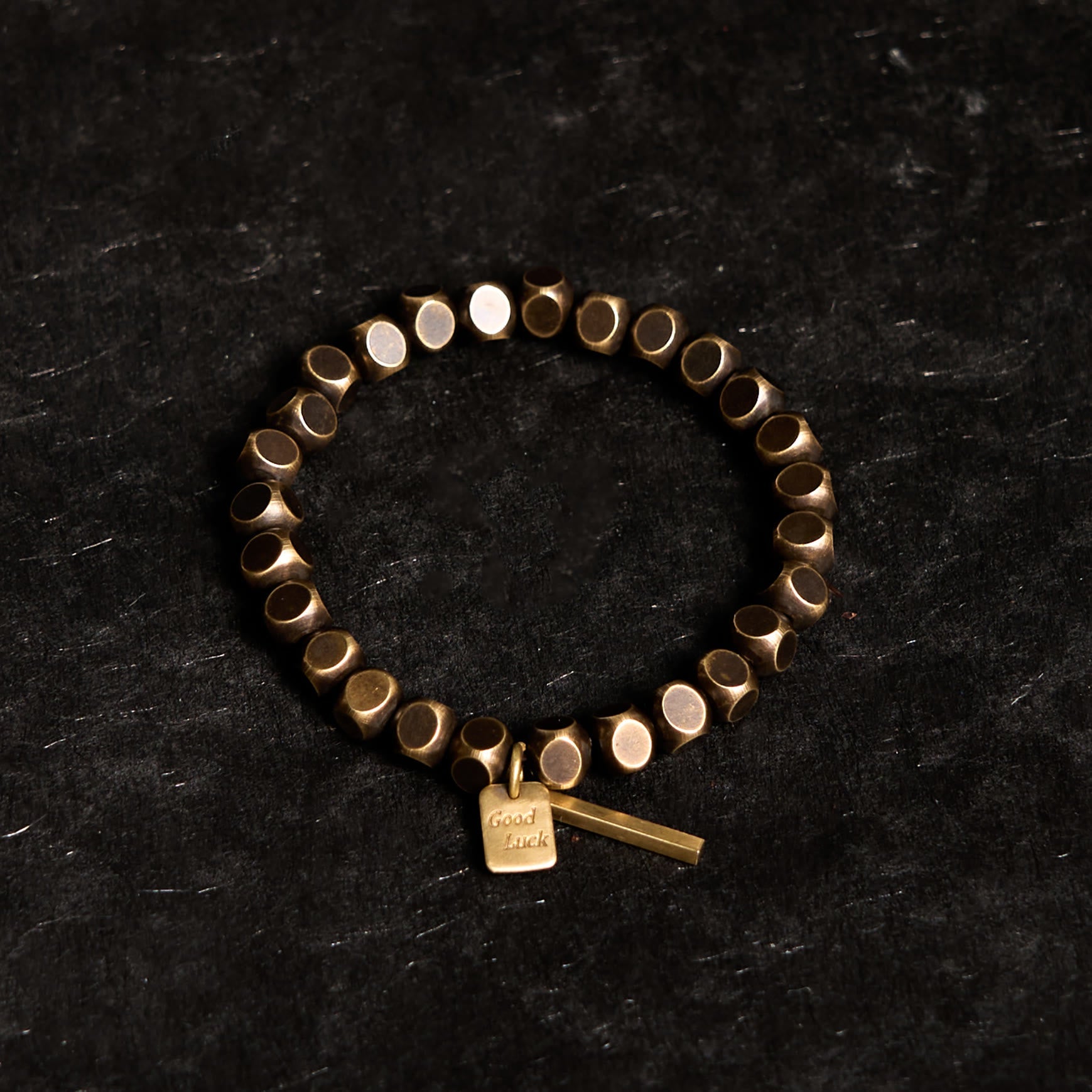 Minimalist Square Copper Bead Grounding Bracelet for Stability