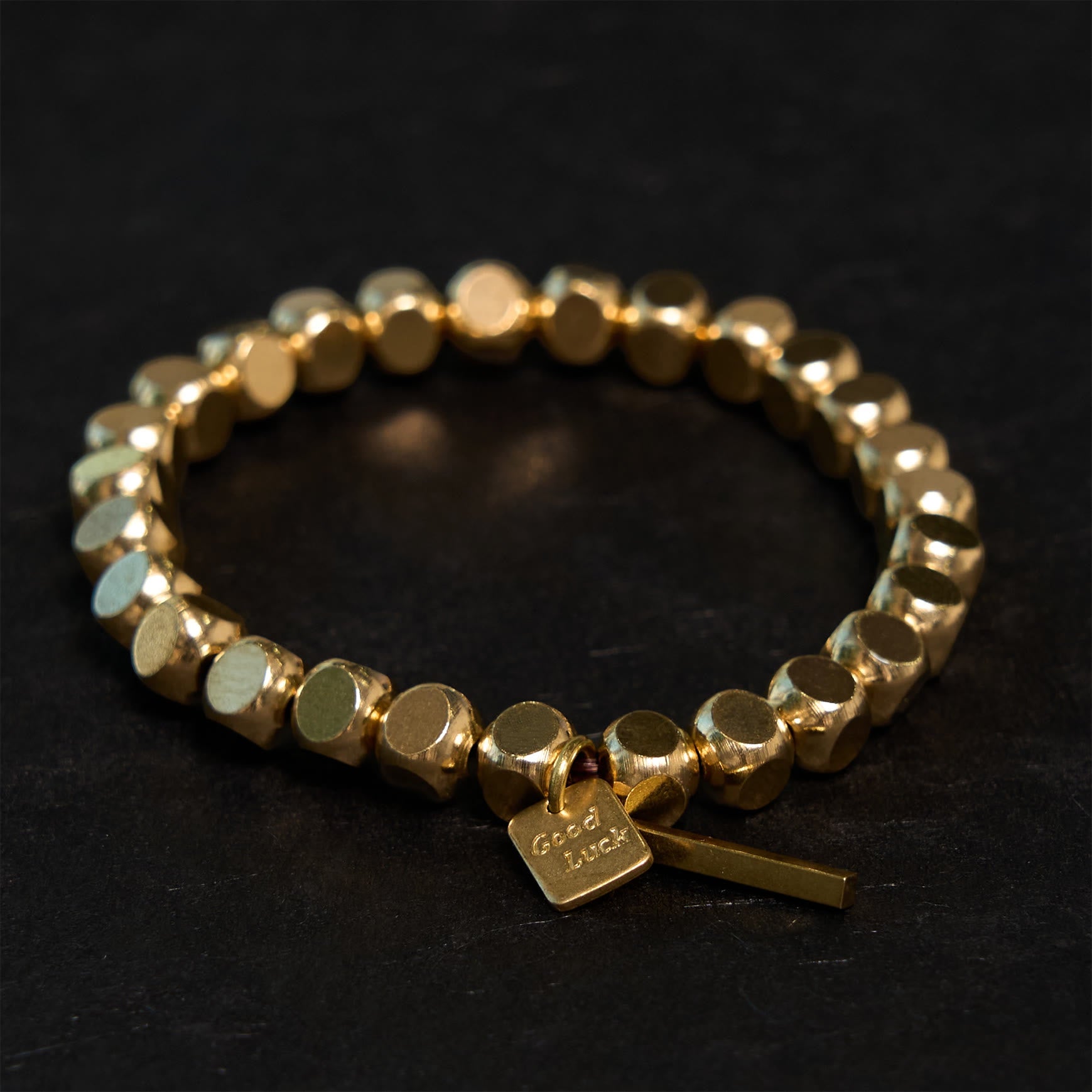 Minimalist Square Copper Bead Grounding Bracelet for Stability