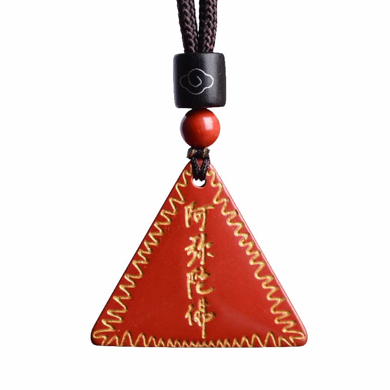 Cinnabar Amitabha Calm Necklace Pendant