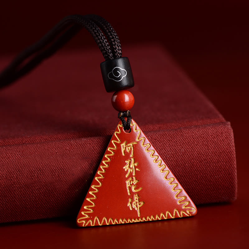 Cinnabar Amitabha Calm Necklace Pendant
