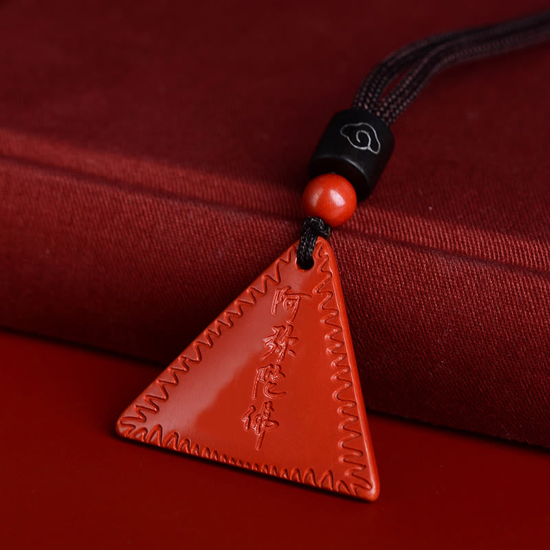 Cinnabar Amitabha Calm Necklace Pendant