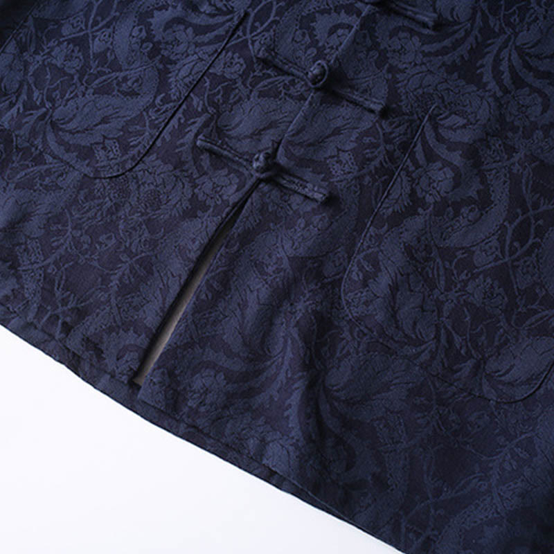 Breathable Cotton Jacquard Frog-Button Meditation Set