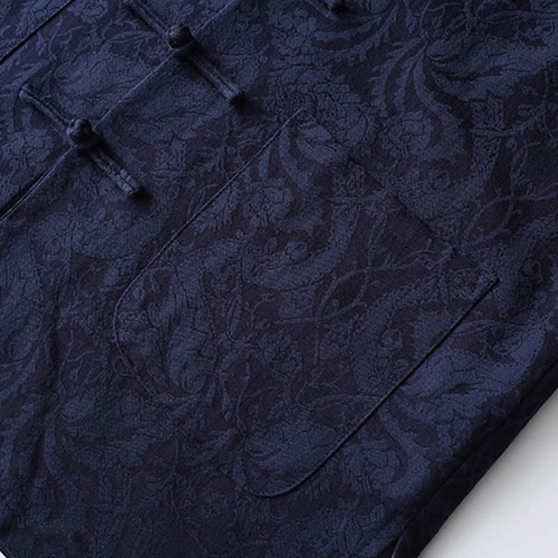 Breathable Cotton Jacquard Frog-Button Meditation Set