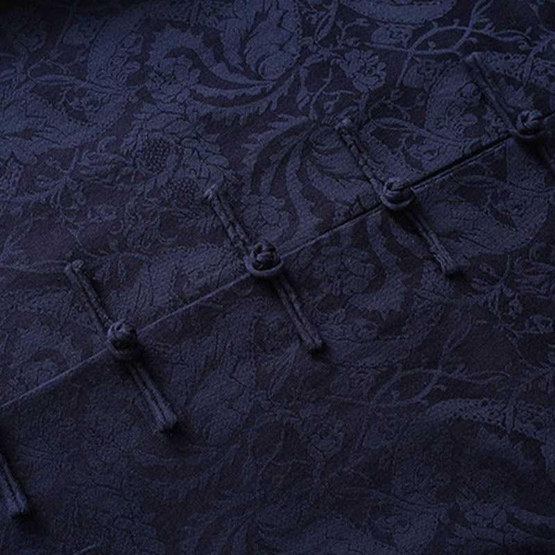 Breathable Cotton Jacquard Frog-Button Meditation Set