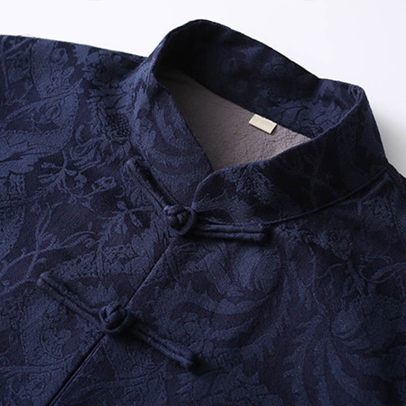 Breathable Cotton Jacquard Frog-Button Meditation Set