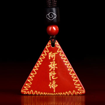 Cinnabar Amitabha Calm Necklace Pendant