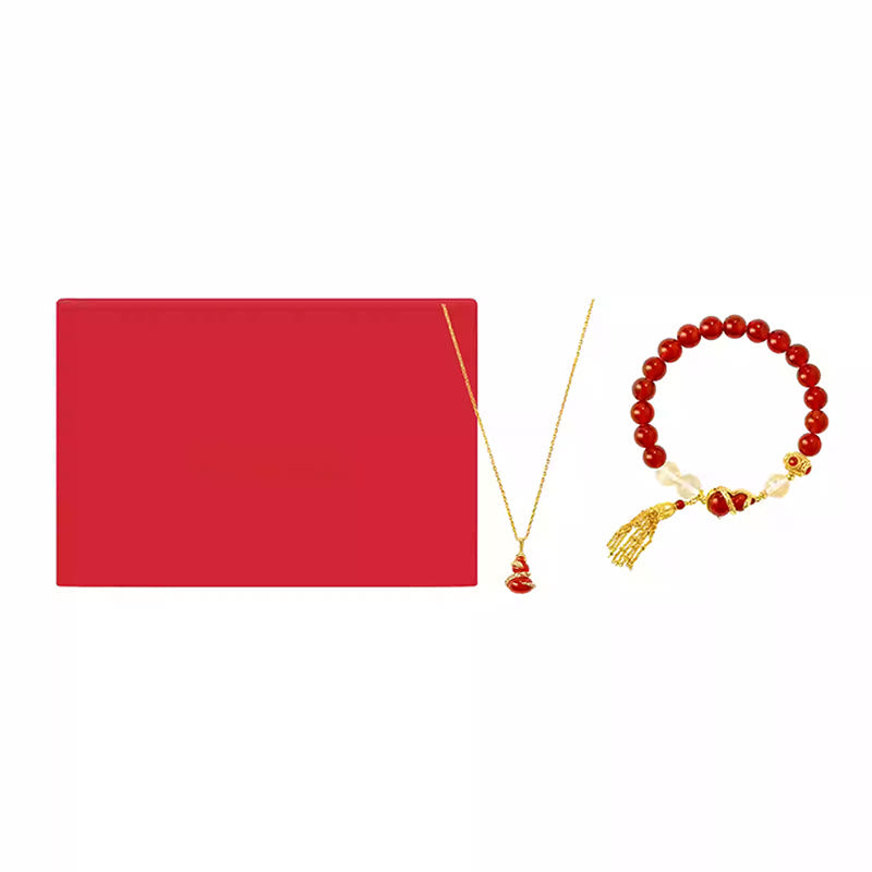 Red Agate Year Of The Snake Gourd Luck Bracelet Necklace Pendant (Extra 30% Off | USE CODE: FS30)