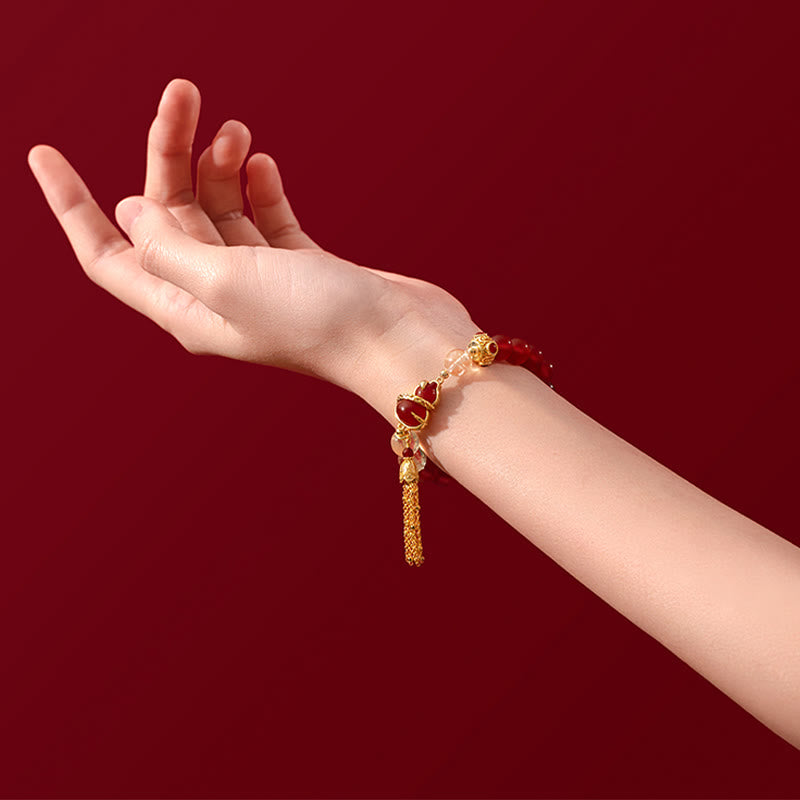 Red Agate Year Of The Snake Gourd Luck Bracelet Necklace Pendant (Extra 30% Off | USE CODE: FS30)