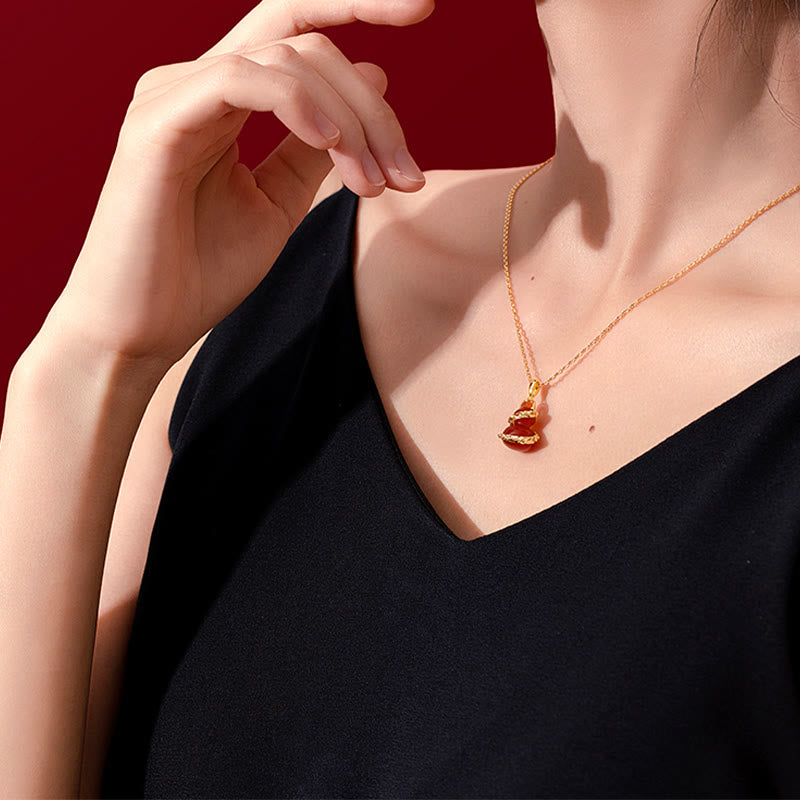 Red Agate Year Of The Snake Gourd Luck Bracelet Necklace Pendant (Extra 30% Off | USE CODE: FS30)