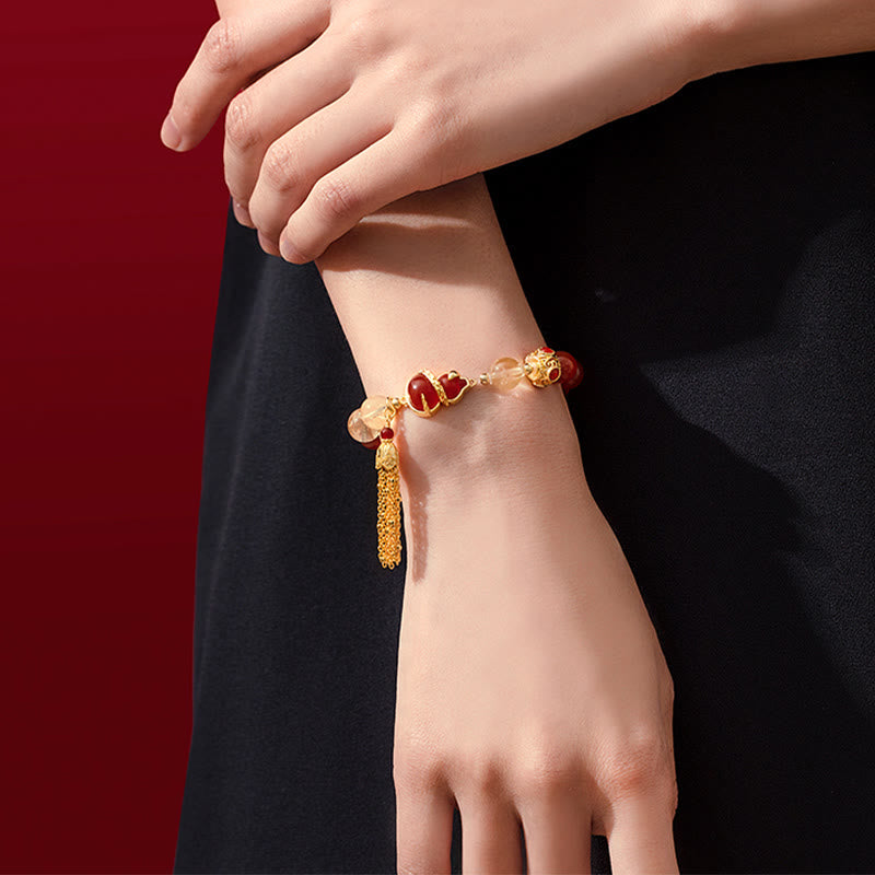 Red Agate Year Of The Snake Gourd Luck Bracelet Necklace Pendant (Extra 30% Off | USE CODE: FS30)