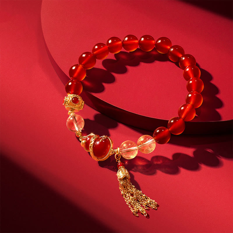 Red Agate Year Of The Snake Gourd Luck Bracelet Necklace Pendant (Extra 30% Off | USE CODE: FS30)