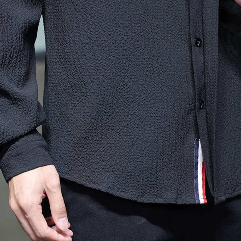 Breathable Stand Collar Frog Button Meditation Shirt