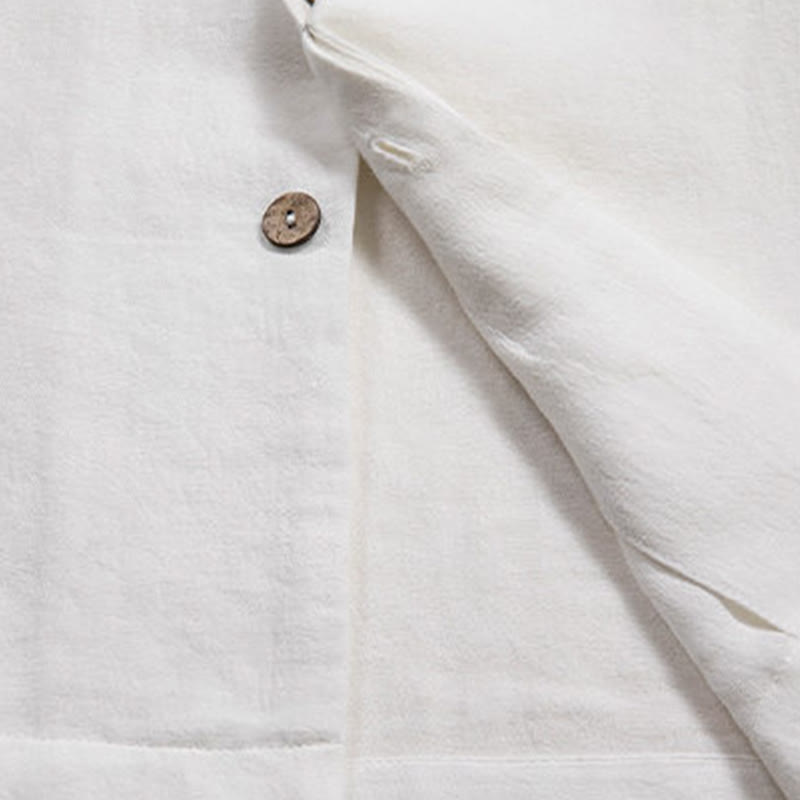 V-Neck Men's Linen Long Sleeve Shirt Zen Clothing