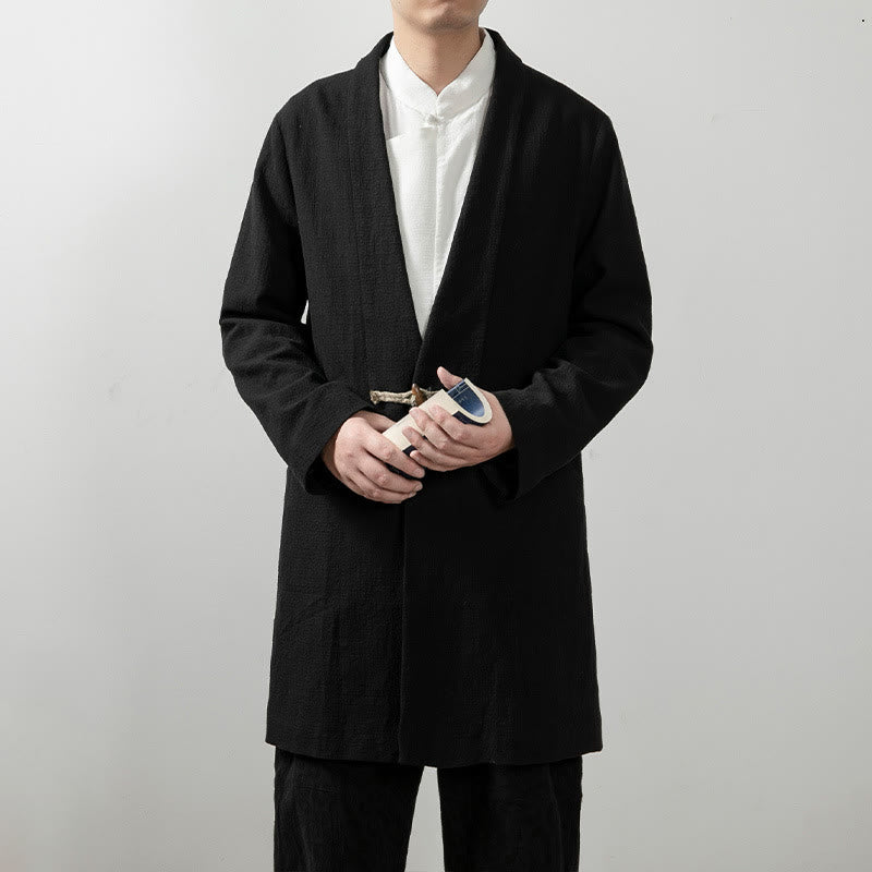 Fall Simple Cotton Men's Long Sleeve Mid-length Coat Clothing
