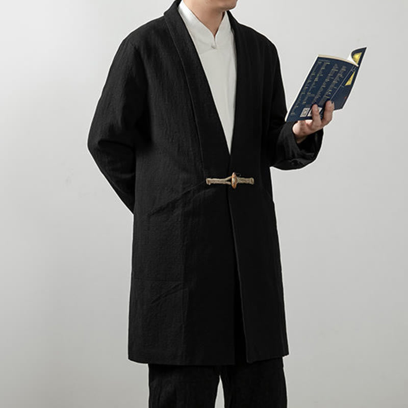Fall Simple Cotton Men's Long Sleeve Mid-length Coat Clothing