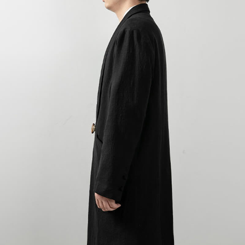 Fall Simple Cotton Men's Long Sleeve Mid-length Coat Clothing
