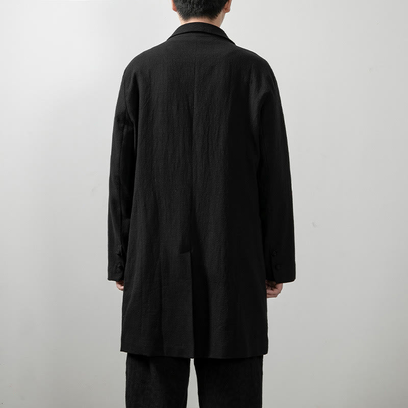 Fall Simple Cotton Men's Long Sleeve Mid-length Coat Clothing