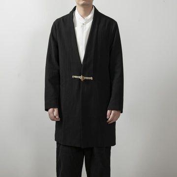 Fall Simple Cotton Men's Long Sleeve Mid-length Coat Clothing
