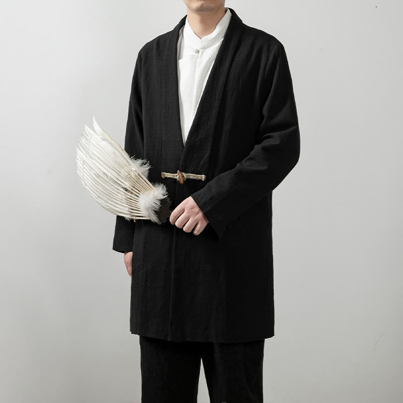 Fall Simple Cotton Men's Long Sleeve Mid-length Coat Clothing