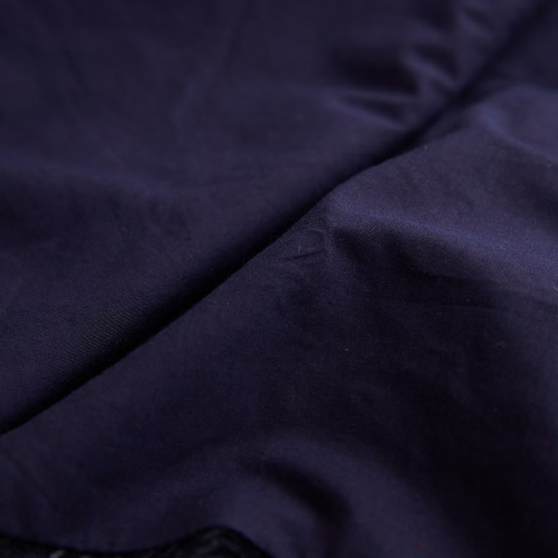 Vintage Fall Winter Chinese Frog-Button Tang Suit Men's Dragon Jacquard Robe With Pockets