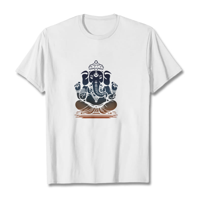 Meditating Ganesh Elephant Pattern Tee T-shirt