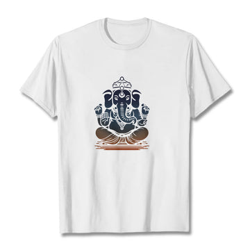 Meditating Ganesh Elephant Pattern Tee T-shirt