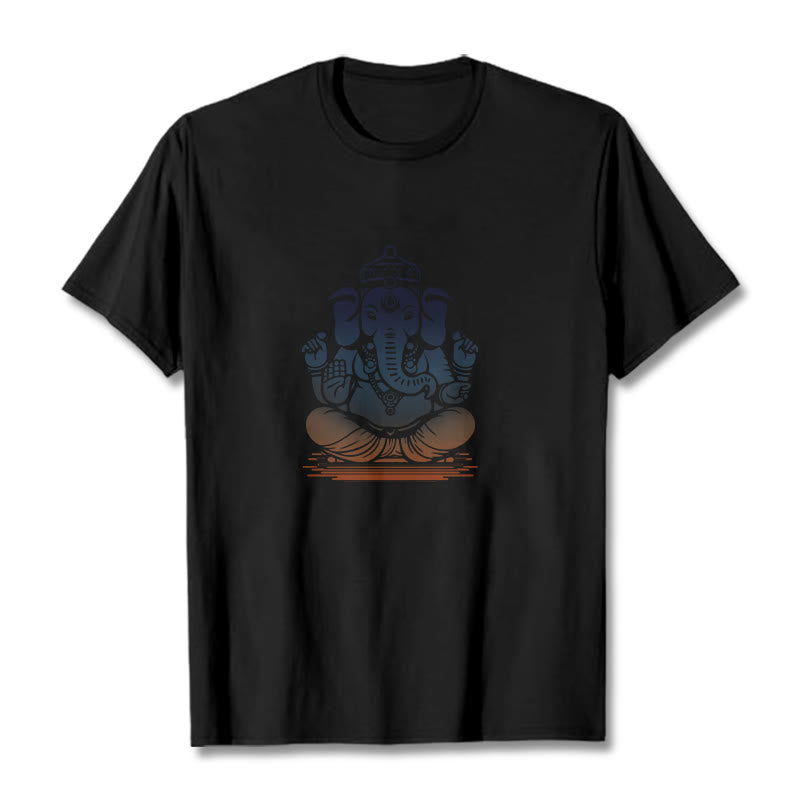 Meditating Ganesh Elephant Pattern Tee T-shirt