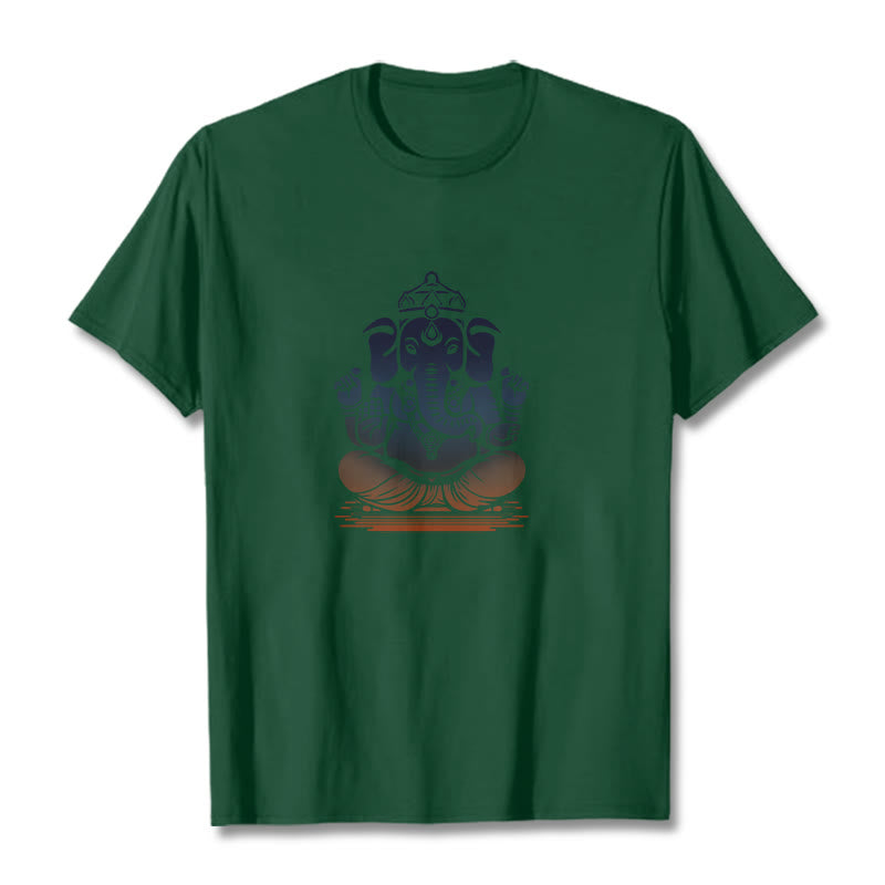 Meditating Ganesh Elephant Pattern Tee T-shirt