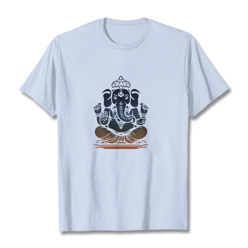 Meditating Ganesh Elephant Pattern Tee T-shirt
