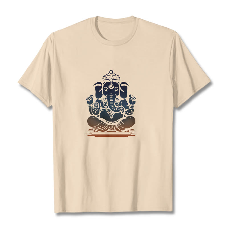 Meditating Ganesh Elephant Pattern Tee T-shirt