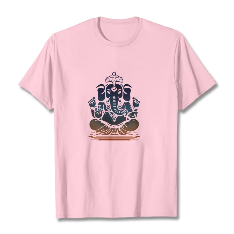 Meditating Ganesh Elephant Pattern Tee T-shirt