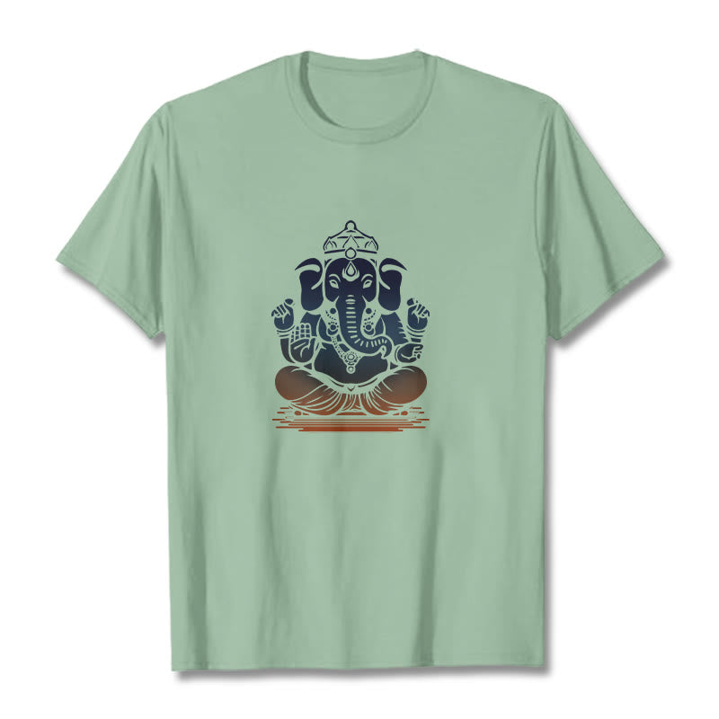 Meditating Ganesh Elephant Pattern Tee T-shirt