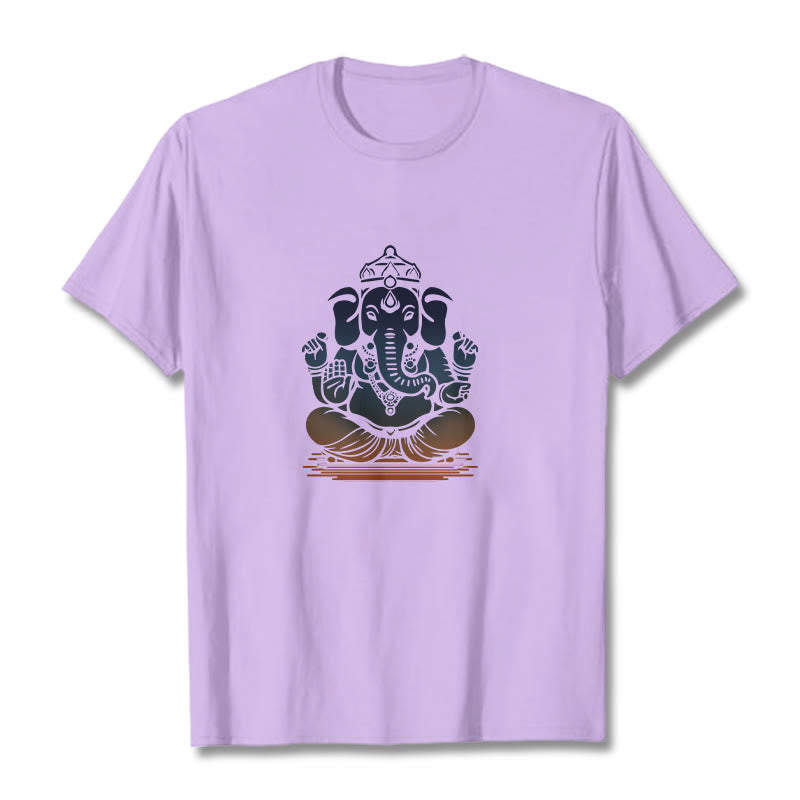 Meditating Ganesh Elephant Pattern Tee T-shirt