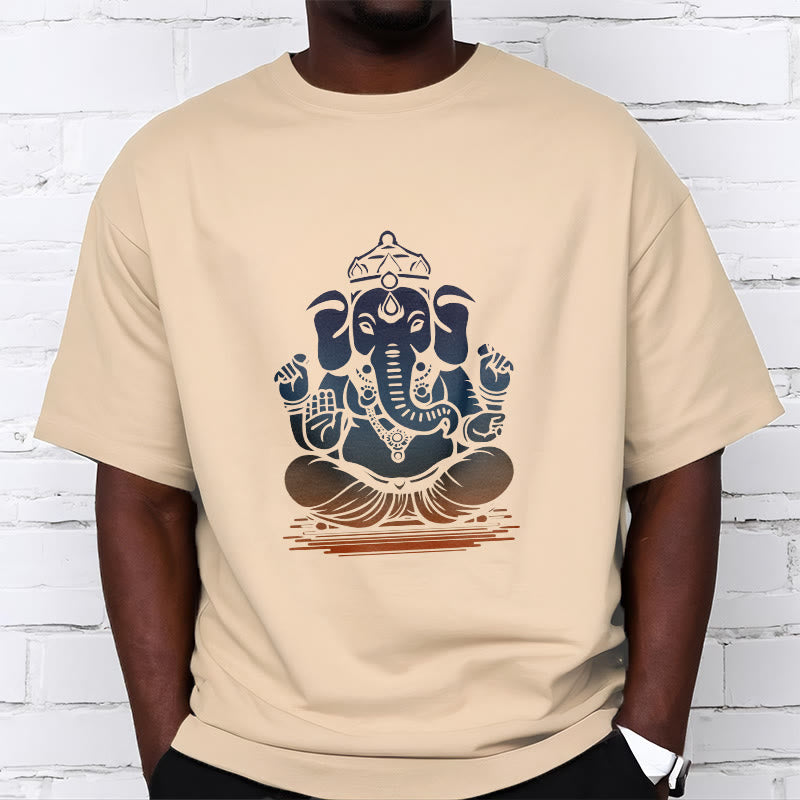 Meditating Ganesh Elephant Pattern Tee T-shirt